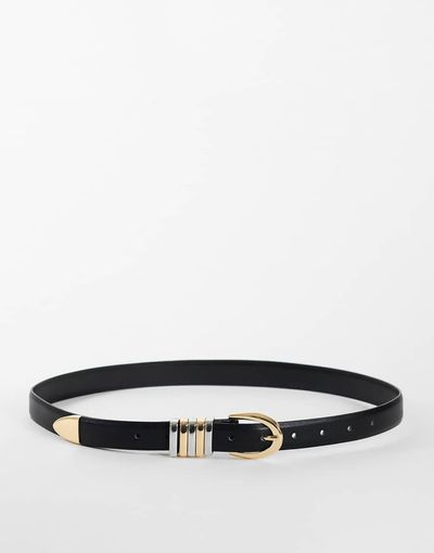 Topshop Topshop Bobbi faux leather multi keeper belt in black