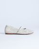 Topshop Topshop Bobbi leather woven ballet flats in buttermilk-Yellow - 1