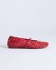 Topshop Topshop Bobbi leather woven ballet flats in red - 1