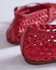 Topshop Topshop Bobbi leather woven ballet flats in red - 4
