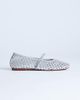Topshop Topshop Bobbi leather woven ballet flats in silver - 1