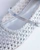 Topshop Topshop Bobbi leather woven ballet flats in silver - 2