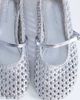 Topshop Topshop Bobbi leather woven ballet flats in silver - 3