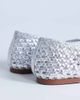 Topshop Topshop Bobbi leather woven ballet flats in silver - 4