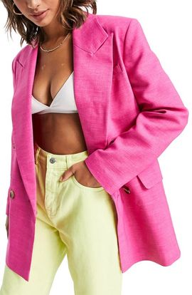 Topshop Topshop Bold Shoulder Double Breasted Blazer