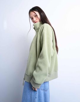 Topshop Topshop borg funnel zip through in green