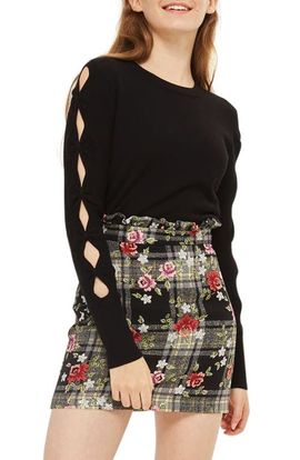 Topshop Topshop Bow Sleeve Crop Top