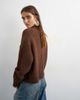Topshop Topshop boxy deep rib knit cardigan in pecan-Neutral - 4