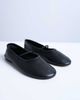 Topshop Topshop Brad leather ballerina flats with elastic strap in black - 1