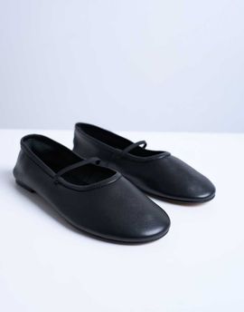 Topshop Topshop Brad leather ballerina flats with elastic strap in black