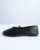 Topshop Topshop Brad leather ballerina flats with elastic strap in black - 2