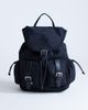 Topshop Topshop Bradley large nylon & PU backpack with pockets in black - 1
