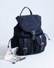 Topshop Topshop Bradley large nylon & PU backpack with pockets in black - 2