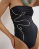 Topshop Topshop Brisbane strapless one-piece swimsuit in black abstract print - 3