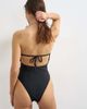 Topshop Topshop Brisbane strapless one-piece swimsuit in black abstract print - 4