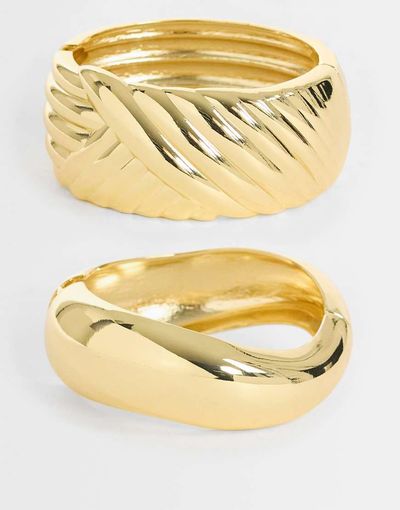 Topshop Topshop Brooklyn 2pk bangles in gold