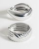 Topshop Topshop Brooklyn 2pk bangles in silver - 3