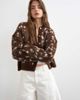 Topshop Topshop brushed knit animal cardigan in brown - 1
