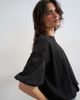 Topshop Topshop bubble hem tee in black - 1