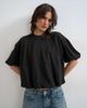 Topshop Topshop bubble hem tee in black - 4