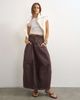 Topshop Topshop button front barrel cut maxi skirt in chocolate-Brown - 1