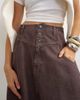 Topshop Topshop button front barrel cut maxi skirt in chocolate-Brown - 2