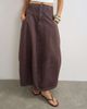 Topshop Topshop button front barrel cut maxi skirt in chocolate-Brown - 3