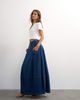 Topshop Topshop button front barrel maxi skirt in indigo-Black - 1