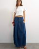 Topshop Topshop button front barrel maxi skirt in indigo-Black - 3