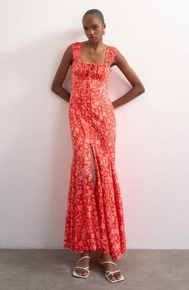 Topshop Topshop Button Front Cap Sleeve Maxi Dress