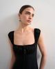 Topshop Topshop button front cap sleeve maxi sundress in black - 2