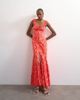 Topshop Topshop button front cap sleeve maxi sundress in red ditsy floral - 1