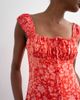 Topshop Topshop button front cap sleeve maxi sundress in red ditsy floral - 3