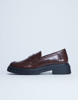 Topshop Topshop Cade chunky sole loafers in chocolate-Brown