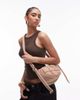 Topshop Topshop Callie scoop quilted nylon cross body bag in camel-Neutral - 1