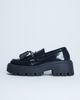Topshop Topshop Cameron tassel loafers with cleated soles in black - 1