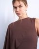 Topshop Topshop cape detail sleeveless top in chocolate brown - 3