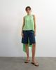 Topshop Topshop cape detail top in green pinstripe - 2