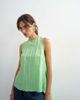 Topshop Topshop cape detail top in green pinstripe - 3