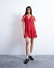 Topshop Topshop cape sleeve flare hem mini dress in red based spot - 2