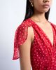 Topshop Topshop cape sleeve flare hem mini dress in red based spot - 3