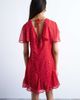 Topshop Topshop cape sleeve flare hem mini dress in red based spot - 4