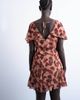 Topshop Topshop cape sleeve godet hem mini dress in modern print-Brown - 4