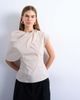 Topshop Topshop cape structured top in oyster-Neutral - 1