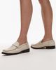 Topshop Topshop Carey real leather loafers with ruched detail in buttermilk-Yellow - 1