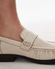Topshop Topshop Carey real leather loafers with ruched detail in buttermilk-Yellow - 4