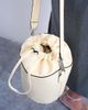 Topshop Topshop Carla large crossbody bucket bag in buttermilk-Yellow - 3