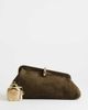 Topshop Topshop Carlie medium clutch purse with hardware in khaki green - 2