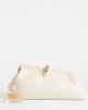 Topshop Topshop Carlie medium clutch with hardware in stone-Neutral - 2