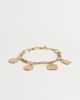 Topshop Topshop Casidy waterproof stainless steel chain bracelet with charms in gold - 1